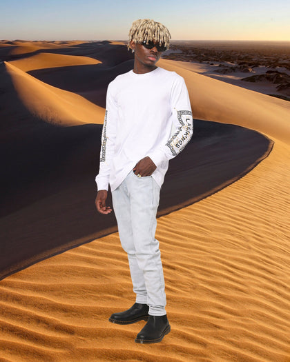 Last Kings Boxed Script Long Sleeve T-Shirt White