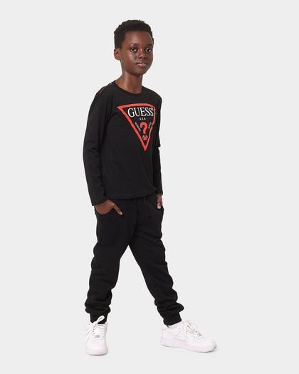 Guess Mainline Kid's Core Long Sleeve T-Shirt Jet Black