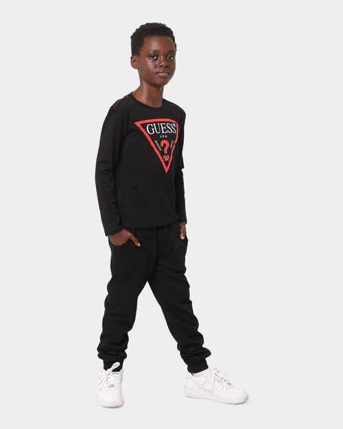 Guess Mainline Kid's Core Long Sleeve T-Shirt Jet Black