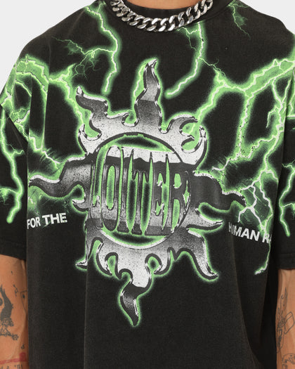 Loiter Lightning Motor Vintage T-Shirt Black/Green