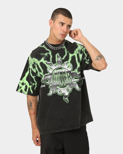 Loiter Lightning Motor Vintage T-Shirt Black/Green