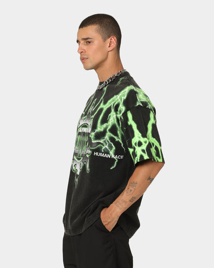Loiter Lightning Motor Vintage T-Shirt Black/Green