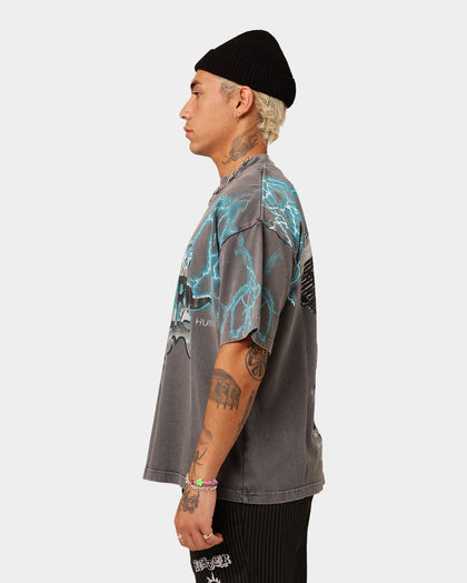 Loiter Lightning Motor Vintage T-Shirt Charcoal
