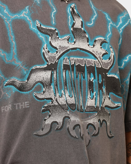 Loiter Lightning Motor Vintage T-Shirt Charcoal