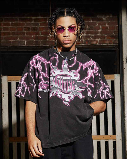 Loiter Lightning Motor Vintage T-Shirt Vintage Black