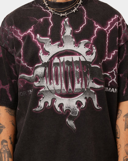 Loiter Lightning Motor Vintage T-Shirt Vintage Black