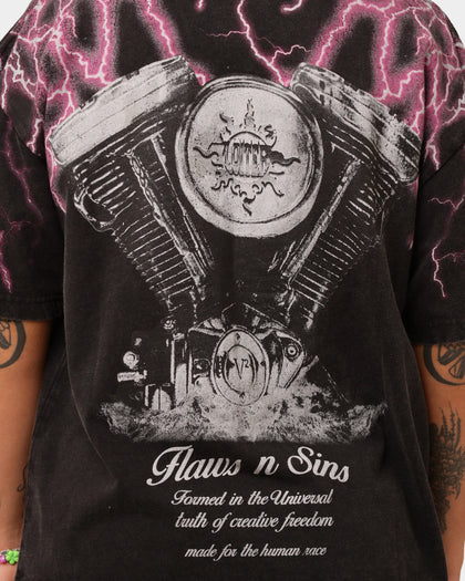 Loiter Lightning Motor Vintage T-Shirt Vintage Black