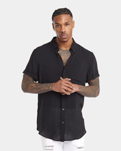 XXIII Dubrovnik Short Sleeve Button Up Shirt Black