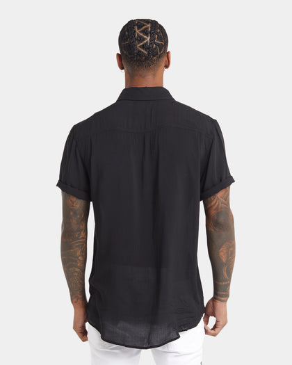 XXIII Dubrovnik Short Sleeve Button Up Shirt Black
