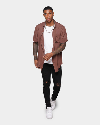 XXIII Dubrovnik Short Sleeve Button Up Shirt Chocolate