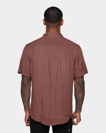 XXIII Dubrovnik Short Sleeve Button Up Shirt Chocolate