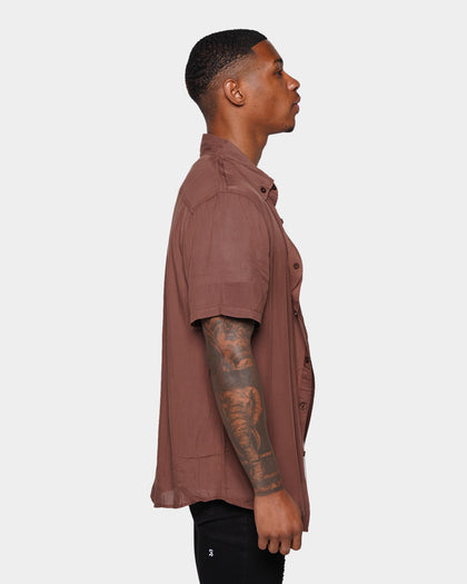 XXIII Dubrovnik Short Sleeve Button Up Shirt Chocolate