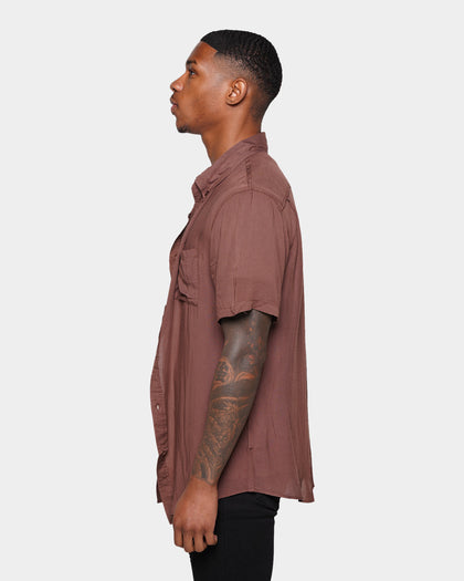 XXIII Dubrovnik Short Sleeve Button Up Shirt Chocolate
