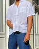 XXIII Dubrovnik Short Sleeve Button Up Shirt White Stripe