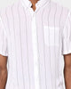 XXIII Dubrovnik Short Sleeve Button Up Shirt White Stripe