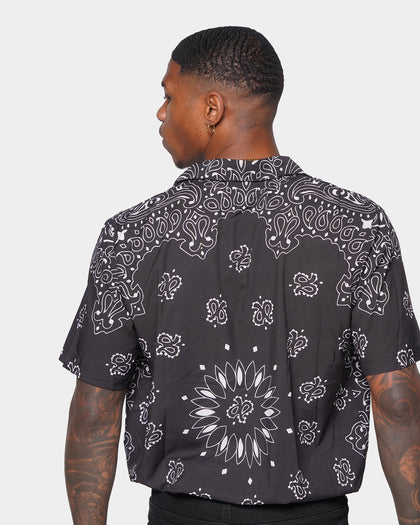 XXIII Ezra Satin Button Up Black