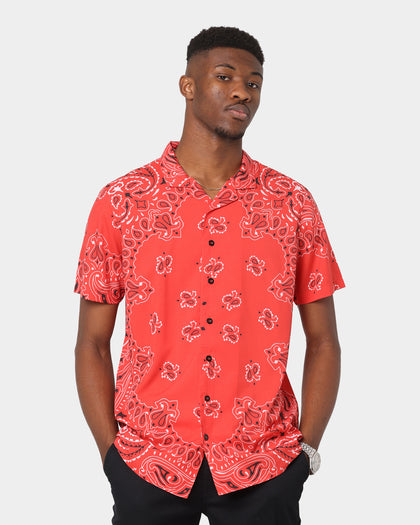 XXIII Ezra Satin Button Up Red