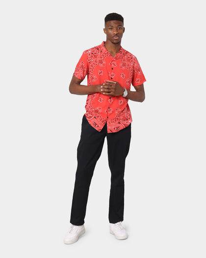 XXIII Ezra Satin Button Up Red