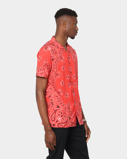XXIII Ezra Satin Button Up Red