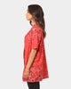 XXIII Ezra Satin Button Up Red