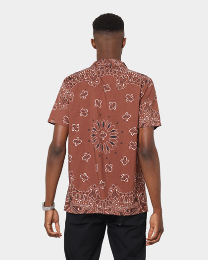 XXIII Ezra Satin Button Up Brown