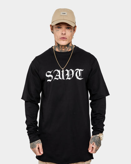 Saint Morta La Morta Layered Long Sleeve T-Shirt Black