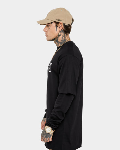 Saint Morta La Morta Layered Long Sleeve T-Shirt Black