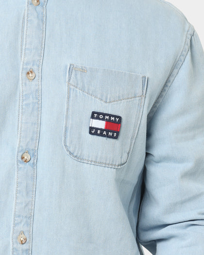 Tommy Jeans Badge Denim Shirt Light Indigo