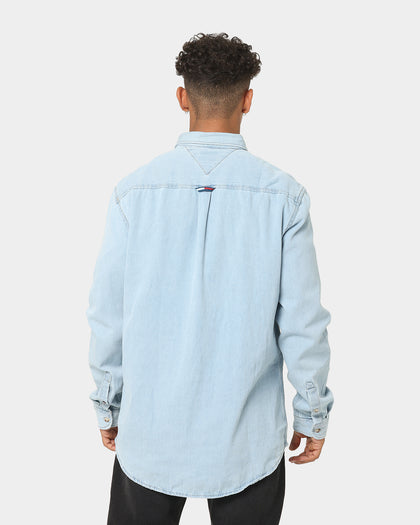 Tommy Jeans Badge Denim Shirt Light Indigo