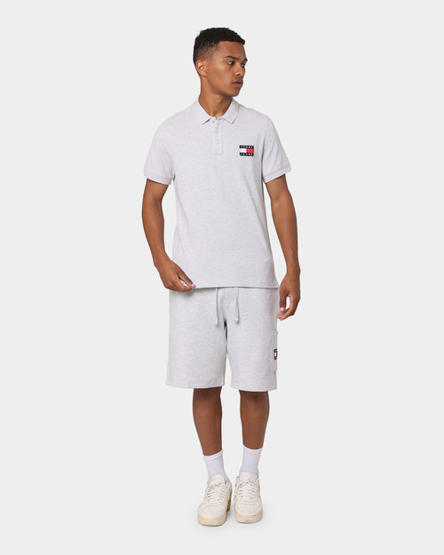 Tommy Jeans Tommy Badge Polo Shirt Silver Grey Heather
