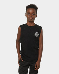 Santa Cruz Kids' Bolt Strip Muscle Singlet Speckle Black