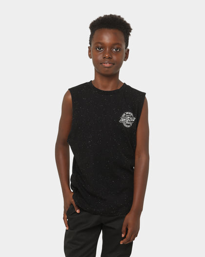 Santa Cruz Kids' Bolt Strip Muscle Singlet Speckle Black
