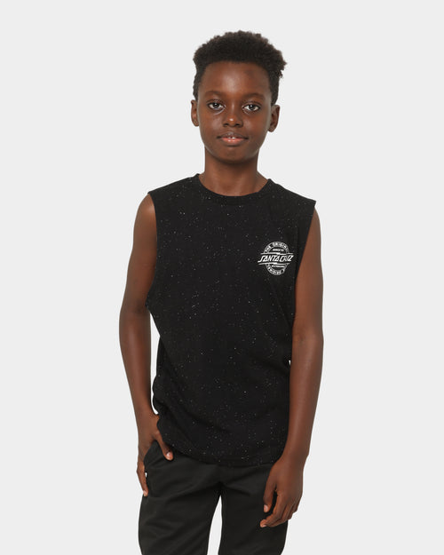 Santa Cruz Kids' Bolt Strip Muscle Singlet Speckle Black
