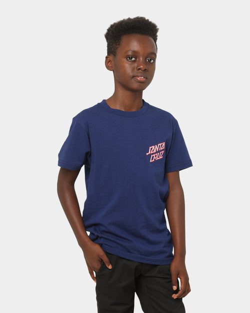 Santa Cruz Kids' Brain Dot Short Sleeve T-Shirt Blue Depths Tie