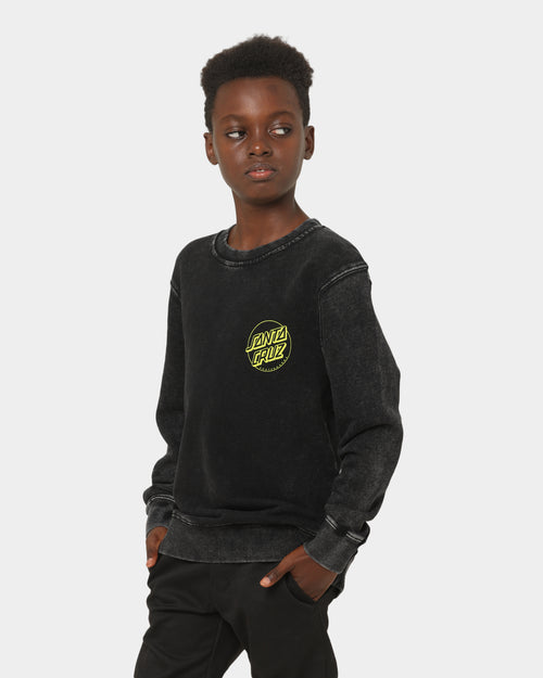 Santa Cruz Kids' Decay Hand Crewneck Acid Black
