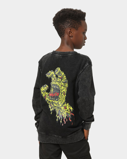 Santa Cruz Kids' Decay Hand Crewneck Acid Black