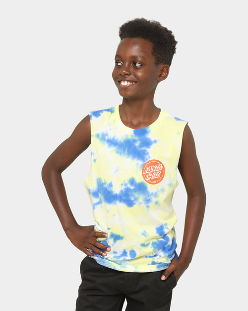 Santa Cruz Kids' Slasher Dot Muscle Singlet Blue Depths Tie
