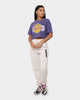Mitchell & Ness Women's Los Angeles Lakers Play Clock Crop T-Shirt Purple