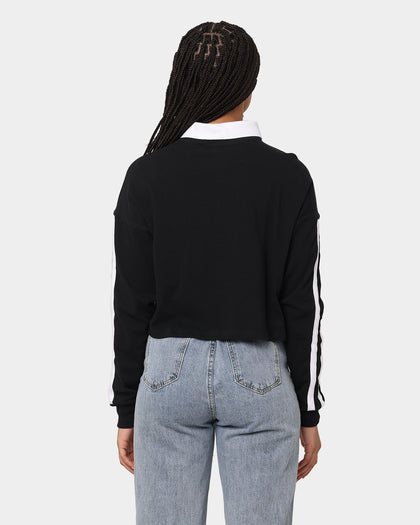 Champion Women's Lifestyle 2 Stripe Rugby Polo Shirt Black