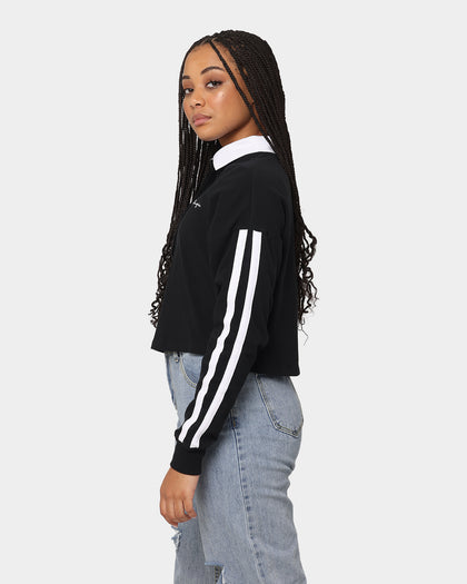 Champion Women's Lifestyle 2 Stripe Rugby Polo Shirt Black