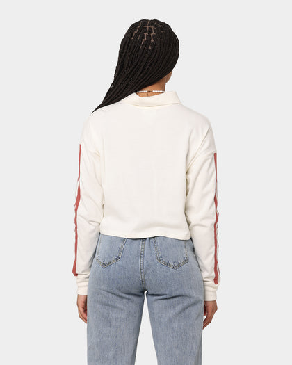 Champion Women's Lifestyle 2 Stripe Rugby Polo Shirt Chalk White