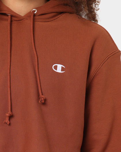 Champion Women's RW Cropped Hoodie Canyon Rock Brown
