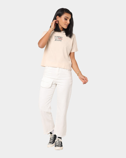Tommy Jeans Women's Boxy Crop Tommy T-Shirt Smooth Stone