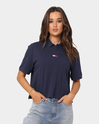 Tommy Jeans Women's Centre Badge Short Sleeve Polo Twilight Navy