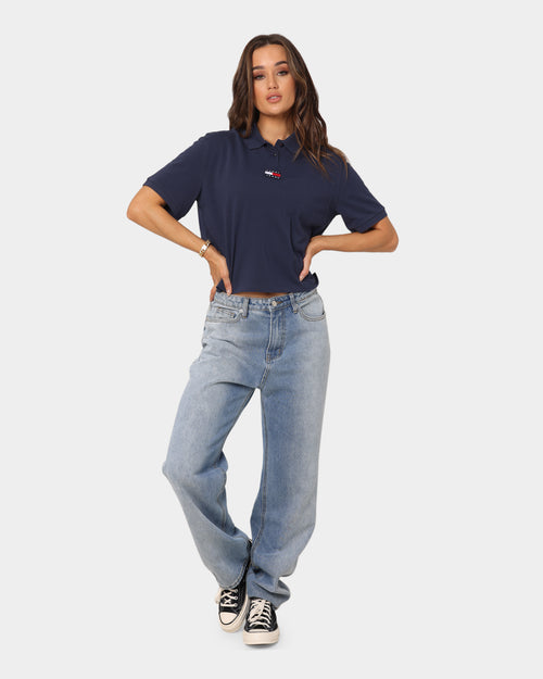 Tommy Jeans Women's Centre Badge Short Sleeve Polo Twilight Navy