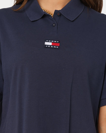 Tommy Jeans Women's Centre Badge Short Sleeve Polo Twilight Navy