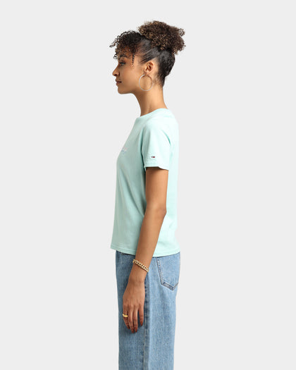 Tommy Jeans Women's Linear Logo T-Shirt Aqua