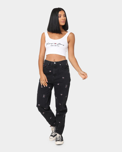 Tommy Jeans Women's Script Linear Rib Singlet White