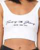 Tommy Jeans Women's Script Linear Rib Singlet White