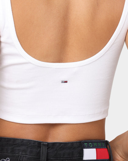 Tommy Jeans Women's Script Linear Rib Singlet White